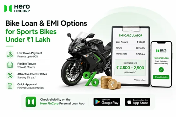 Bike Loan and EMI Options for Sports Bikes Under ₹1 Lakh