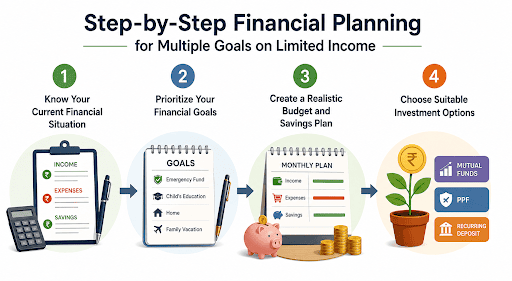Financial Planning for Multiple Goals on Limited Income