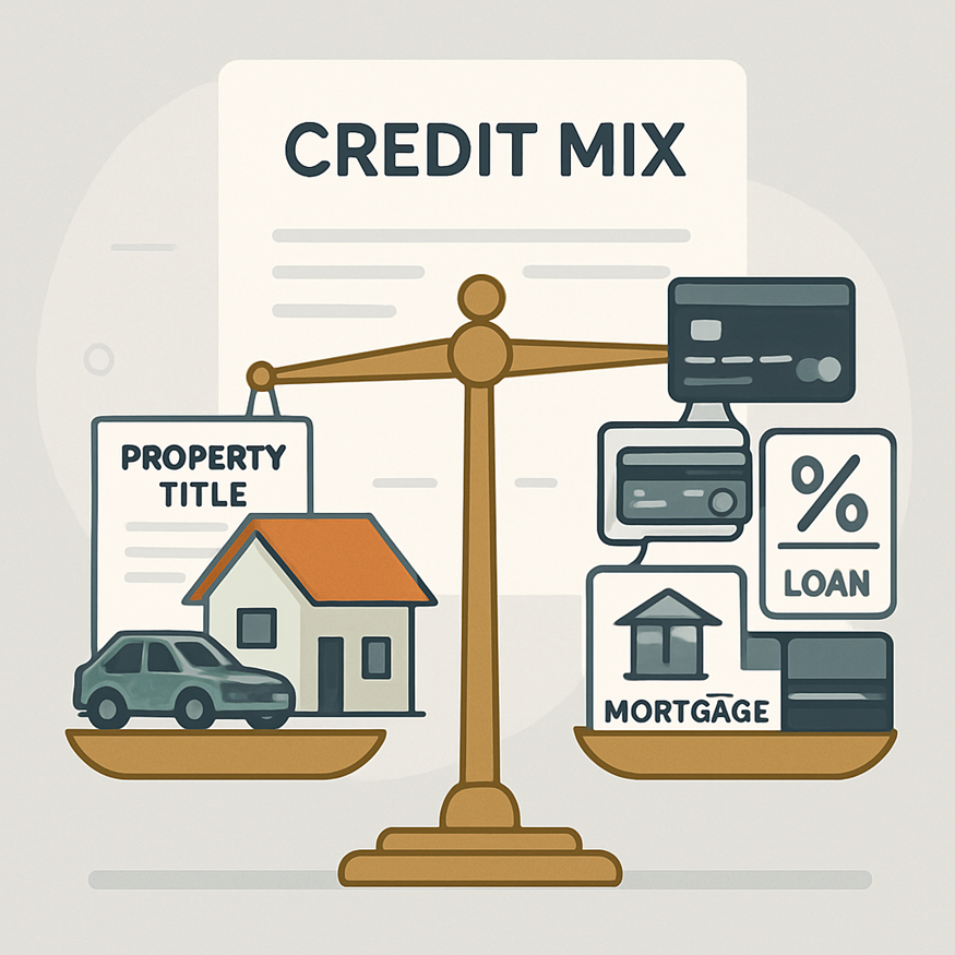 Illustration showing credit mix variety