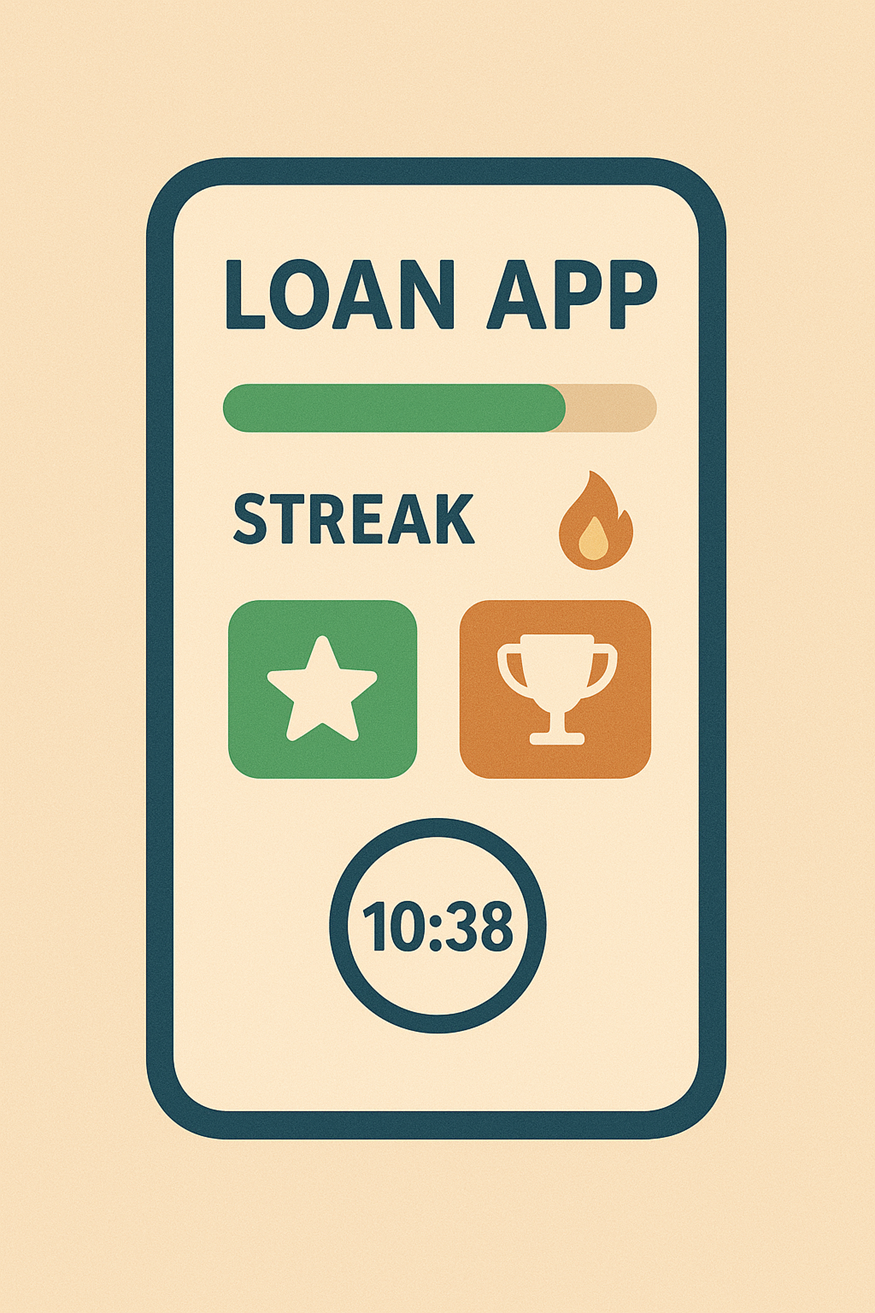 Loan application progress bar in finance app encouraging completion