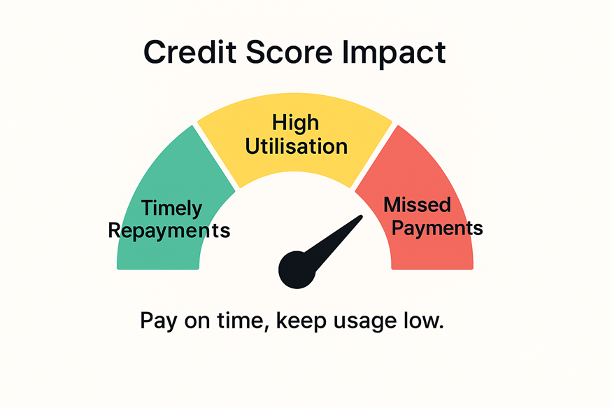 Illustration showing credit score impact on UPI