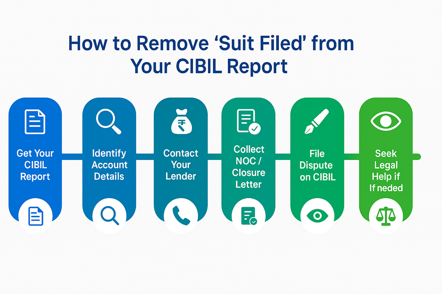 How to remove suit filed from cibil report