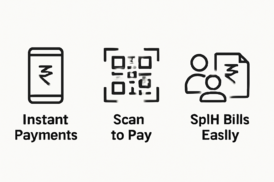 Graphic depicting UPI’s quick and easy payment features