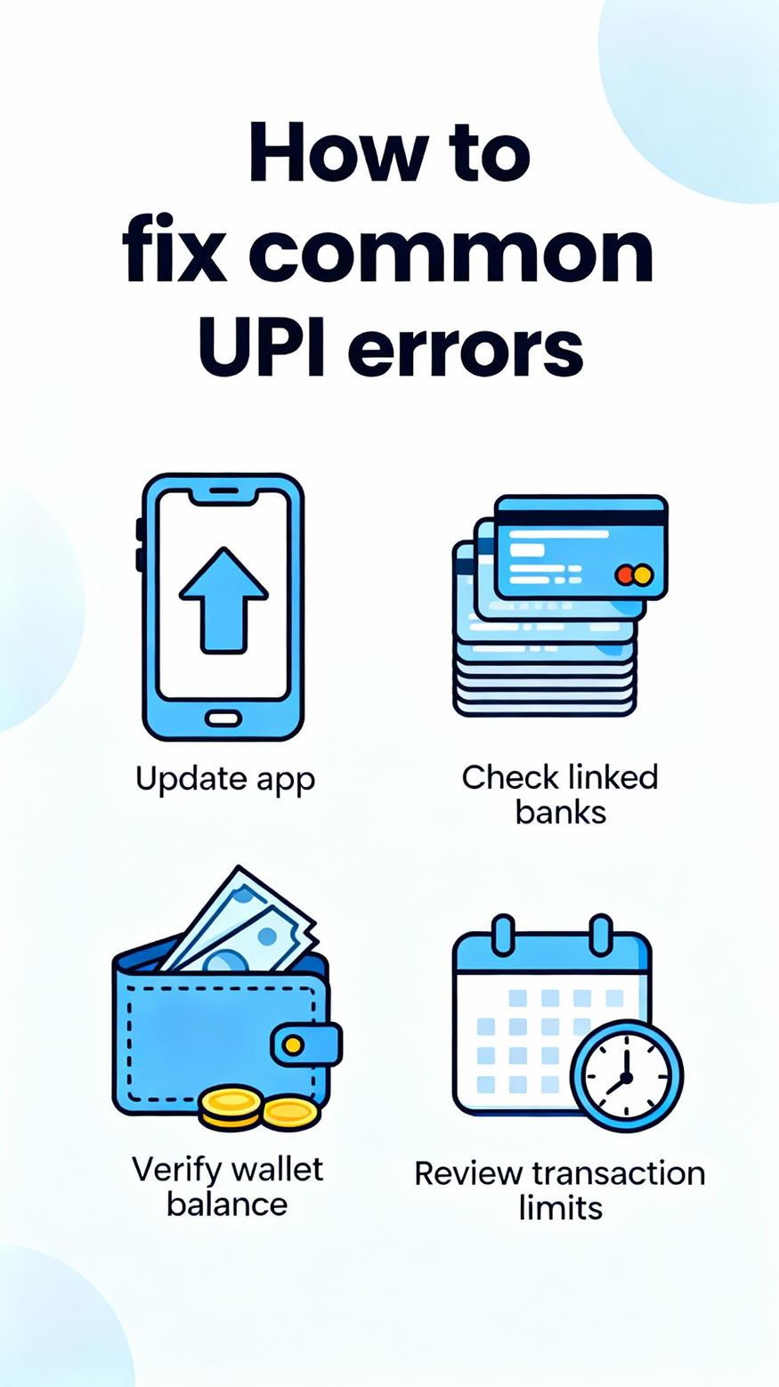 how to fix common upi errors