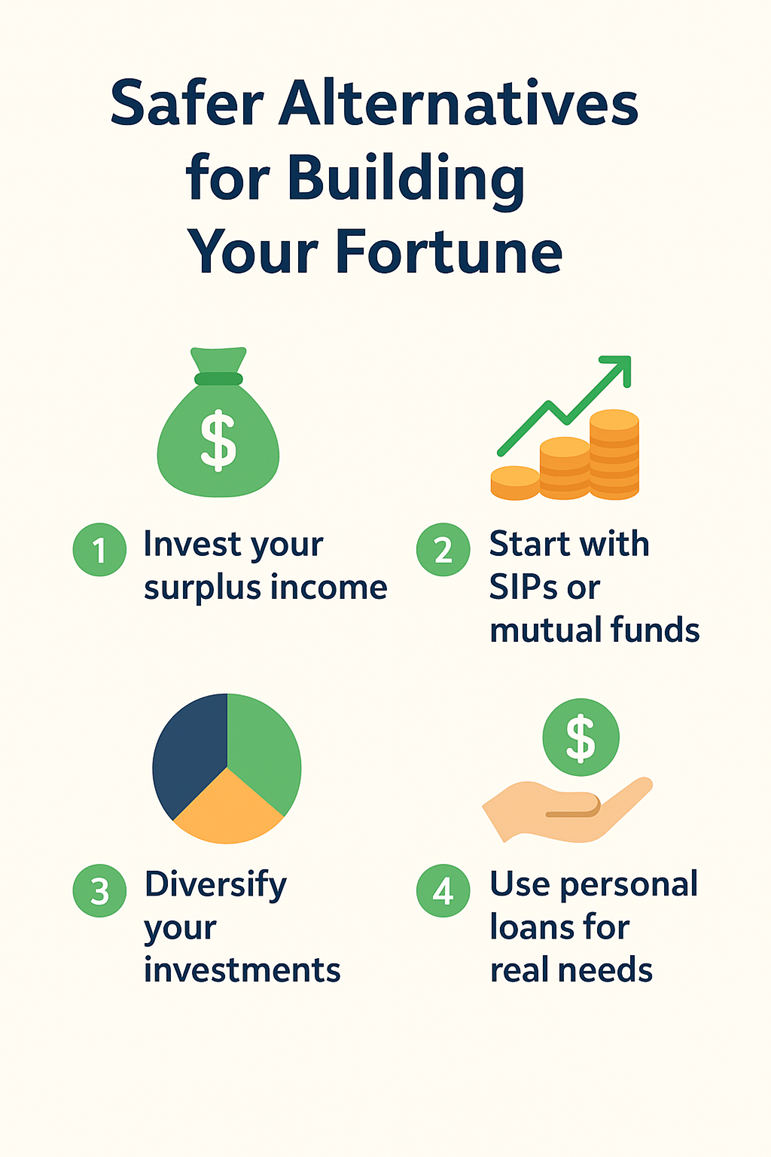 Illustration showing safer investment options for building long-term wealth