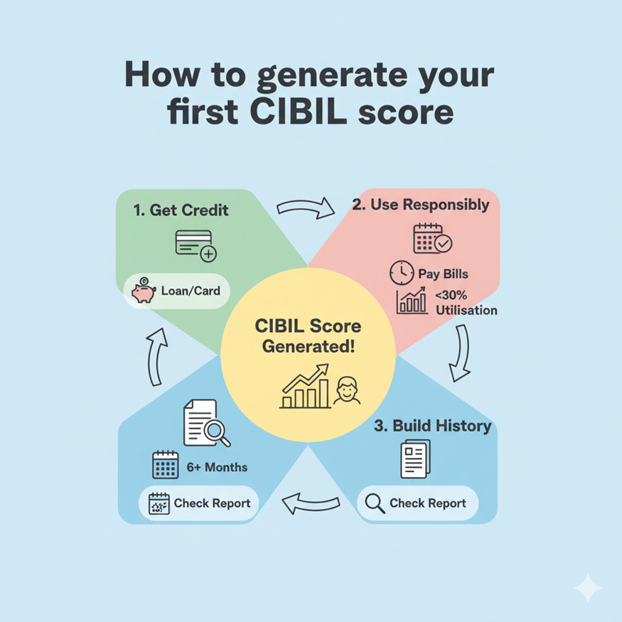 How to generate your first cibil score