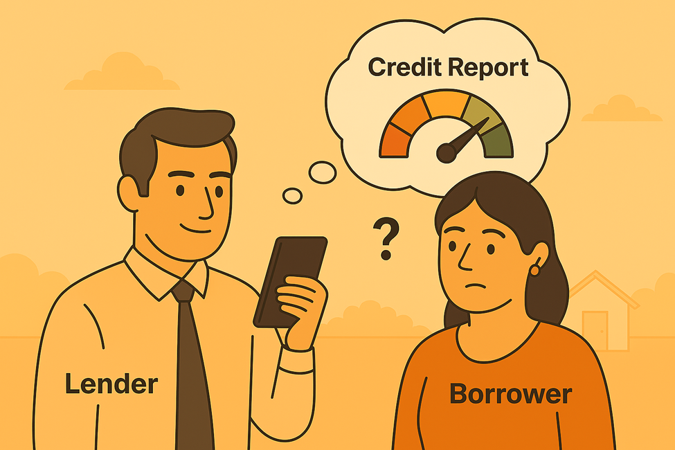 Lender checking applicant’s credit bureau report 