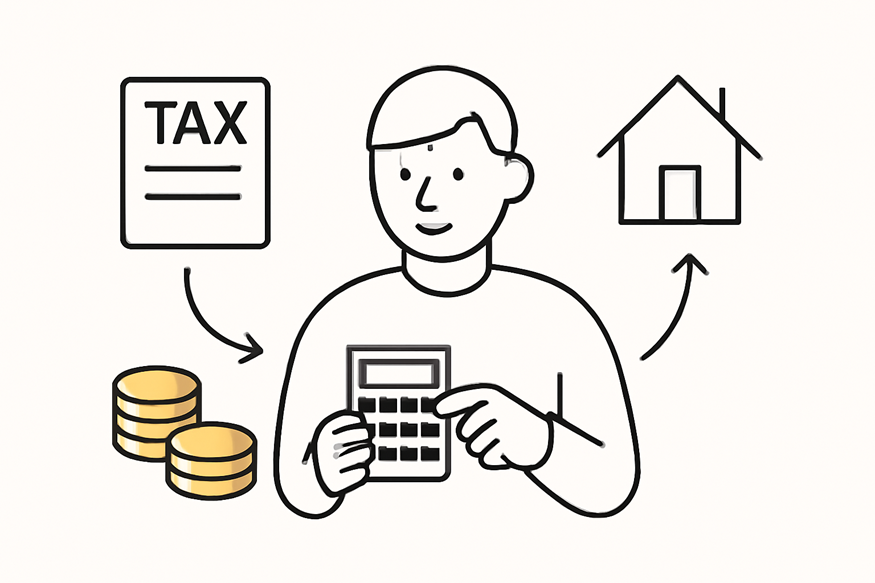 Image showing a person comparing EMIs and tax options