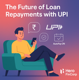 Man using a smartphone to manage loan repayments through UPI with AutoPay enabled